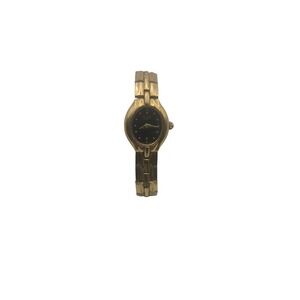 Vintage Pulsar Quartz Ladies Dress Watch Fancy Black Dial Oval - Not‎ Working